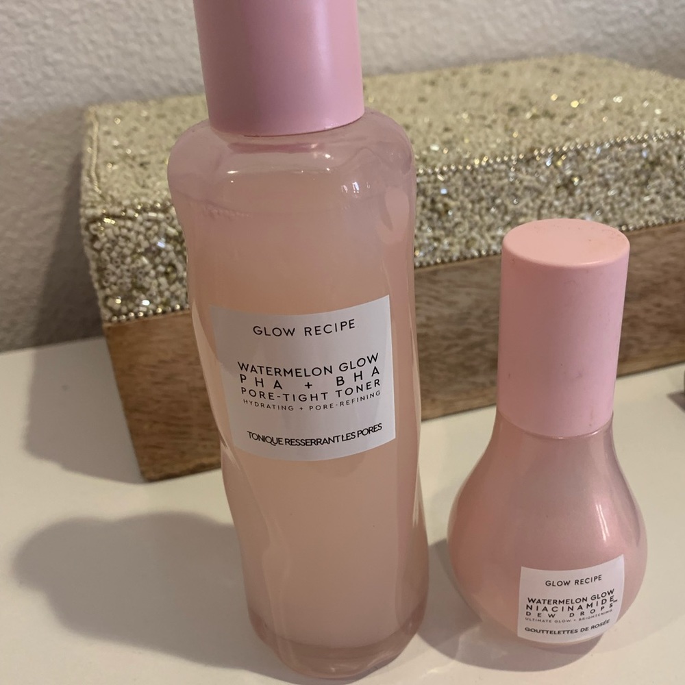 Glow recipe toner and dew drops